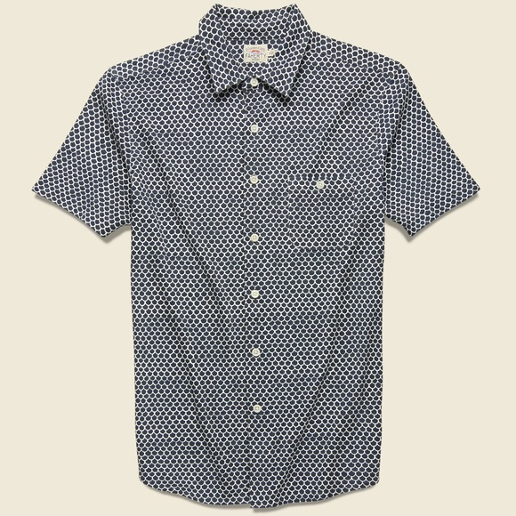 Faherty Other - Faherty Brand Short Sleeve Knit Coast Shirt - Navy Fishscale Batik